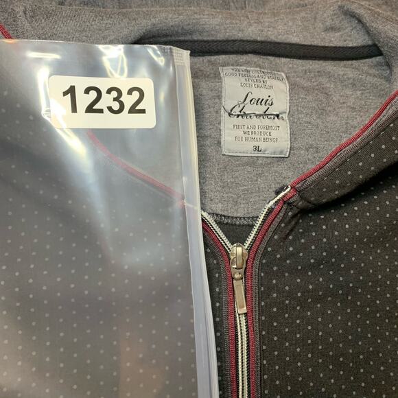 LOUIS CHAVLON Men’s Charcoal Grey Red Trim Full Zip Front Jacket Size 3XL - Picture 15 of 15